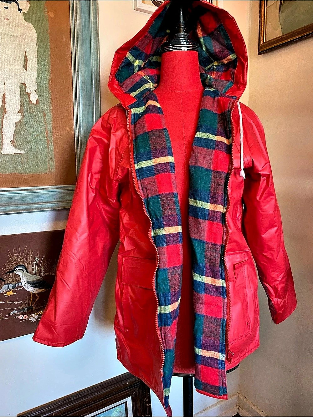 Misty Harbor Plaid Rain Coat
